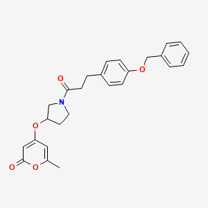 4-((1-(3-(4-(benzyloxy)phenyl)propanoyl)pyrrolidin-3-yl)oxy)-6-methyl-2H-pyran-2-one