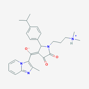 molecular formula C27H32N4O3 B263903 (E)-{1-[3-(dimethylammonio)propyl]-4,5-dioxo-2-[4-(propan-2-yl)phenyl]pyrrolidin-3-ylidene}(2-methylimidazo[1,2-a]pyridin-3-yl)methanolate 