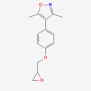 molecular formula C14H15NO3 B2639032 3,5-Dimethyl-4-[4-(oxiran-2-ylmethoxy)phenyl]-1,2-oxazole CAS No. 2411293-78-0