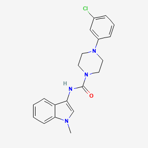 molecular formula C20H21ClN4O B2639035 4-(3-chlorophenyl)-N-(1-methyl-1H-indol-3-yl)piperazine-1-carboxamide CAS No. 941968-69-0