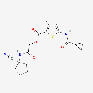 [2-[(1-Cyanocyclopentyl)amino]-2-oxoethyl] 5-(cyclopropanecarbonylamino)-3-methylthiophene-2-carboxylate