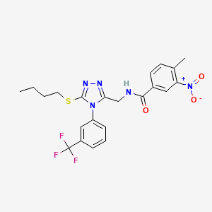 N-[[5-butylsulfanyl-4-[3-(trifluoromethyl)phenyl]-1,2,4-triazol-3-yl]methyl]-4-methyl-3-nitrobenzamide