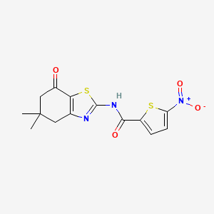 molecular formula C14H13N3O4S2 B2639040 N-(5,5-dimethyl-7-oxo-4,6-dihydro-1,3-benzothiazol-2-yl)-5-nitrothiophene-2-carboxamide CAS No. 325986-98-9