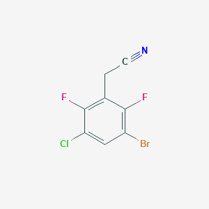molecular formula C8H3BrClF2N B2639044 3-溴-5-氯-2,6-二氟苯乙腈 CAS No. 2514730-16-4
