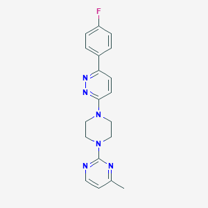 molecular formula C19H19FN6 B2639052 2-[4-[6-(4-Fluorophenyl)pyridazin-3-yl]piperazin-1-yl]-4-methylpyrimidine CAS No. 2380081-01-4