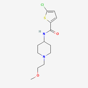 molecular formula C13H19ClN2O2S B2639054 5-chloro-N-(1-(2-methoxyethyl)piperidin-4-yl)thiophene-2-carboxamide CAS No. 1421471-90-0
