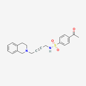 molecular formula C21H22N2O3S B2639058 4-acetyl-N-(4-(3,4-dihydroisoquinolin-2(1H)-yl)but-2-yn-1-yl)benzenesulfonamide CAS No. 1351609-86-3