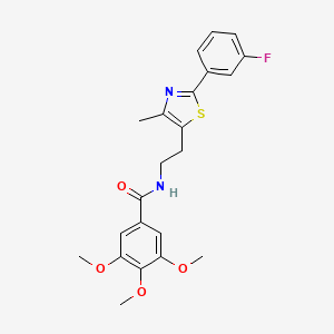 molecular formula C22H23FN2O4S B2639059 N-(2-(2-(3-fluorophenyl)-4-methylthiazol-5-yl)ethyl)-3,4,5-trimethoxybenzamide CAS No. 932985-76-7