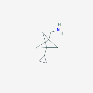 molecular formula C9H15N B2639063 (3-Cyclopropyl-1-bicyclo[1.1.1]pentanyl)methanamine CAS No. 2287273-19-0