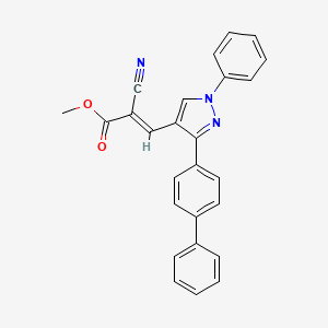 methyl (E)-2-cyano-3-[1-phenyl-3-(4-phenylphenyl)pyrazol-4-yl]prop-2-enoate