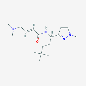 (E)-4-(Dimethylamino)-N-[4,4-dimethyl-1-(1-methylpyrazol-3-yl)pentyl]but-2-enamide