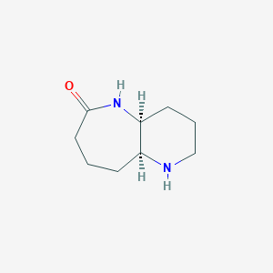 molecular formula C9H16N2O B2639086 (4As,9aS)-1,2,3,4,4a,5,7,8,9,9a-decahydropyrido[3,2-b]azepin-6-one CAS No. 2503155-88-0
