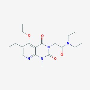 molecular formula C18H26N4O4 B2639088 2-(5-ethoxy-6-ethyl-1-methyl-2,4-dioxo-1,2-dihydropyrido[2,3-d]pyrimidin-3(4H)-yl)-N,N-diethylacetamide CAS No. 921477-13-6