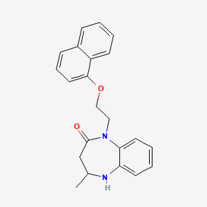 molecular formula C22H22N2O2 B2639090 4-methyl-1-(2-(naphthalen-1-yloxy)ethyl)-4,5-dihydro-1H-benzo[b][1,4]diazepin-2(3H)-one CAS No. 1147195-99-0