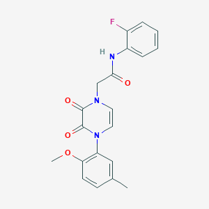 N-(2-fluorophenyl)-2-[4-(2-methoxy-5-methylphenyl)-2,3-dioxopyrazin-1-yl]acetamide