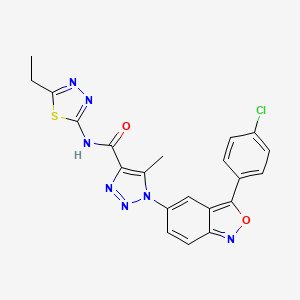 1-(3-(4-chlorophenyl)benzo[c]isoxazol-5-yl)-N-(5-ethyl-1,3,4-thiadiazol-2-yl)-5-methyl-1H-1,2,3-triazole-4-carboxamide