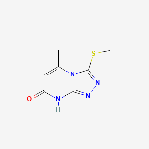 molecular formula C7H8N4OS B2639113 5-methyl-3-(methylthio)-[1,2,4]triazolo[4,3-a]pyrimidin-7(8H)-one CAS No. 91912-60-6
