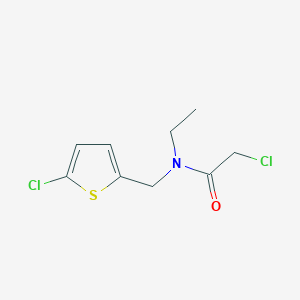 molecular formula C9H11Cl2NOS B2639114 2-氯-N-[(5-氯噻吩-2-基)甲基]-N-乙基乙酰胺 CAS No. 879361-65-6