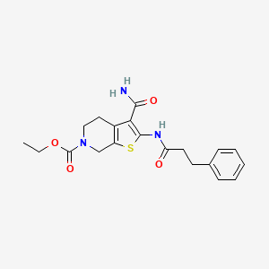 ethyl 3-carbamoyl-2-(3-phenylpropanamido)-4,5-dihydrothieno[2,3-c]pyridine-6(7H)-carboxylate