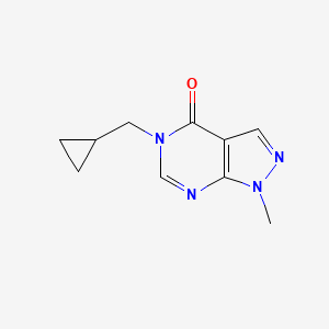 molecular formula C10H12N4O B2639142 5-(cyclopropylmethyl)-1-methyl-1H,4H,5H-pyrazolo[3,4-d]pyrimidin-4-one CAS No. 2319724-07-5