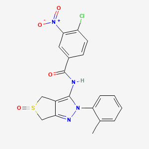 4-chloro-3-nitro-N-(5-oxido-2-(o-tolyl)-4,6-dihydro-2H-thieno[3,4-c]pyrazol-3-yl)benzamide