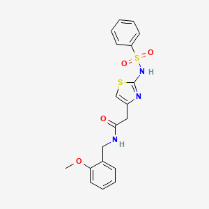 N-(2-methoxybenzyl)-2-(2-(phenylsulfonamido)thiazol-4-yl)acetamide