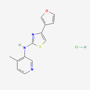 molecular formula C13H12ClN3OS B2639152 4-(呋喃-3-基)-N-(4-甲基吡啶-3-基)噻唑-2-胺盐酸盐 CAS No. 2034250-61-6