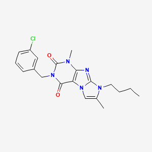 molecular formula C20H22ClN5O2 B2639157 8-butyl-3-(3-chlorobenzyl)-1,7-dimethyl-1H-imidazo[2,1-f]purine-2,4(3H,8H)-dione CAS No. 887463-96-9