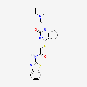 N-(benzo[d]thiazol-2-yl)-2-((1-(2-(diethylamino)ethyl)-2-oxo-2,5,6,7-tetrahydro-1H-cyclopenta[d]pyrimidin-4-yl)thio)acetamide