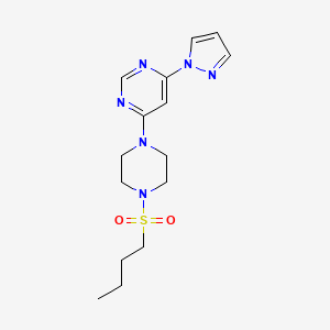 molecular formula C15H22N6O2S B2639160 4-(4-(butylsulfonyl)piperazin-1-yl)-6-(1H-pyrazol-1-yl)pyrimidine CAS No. 1203142-35-1