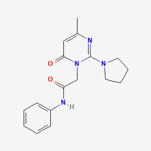 molecular formula C17H20N4O2 B2639162 2-(4-methyl-6-oxo-2-pyrrolidin-1-ylpyrimidin-1(6H)-yl)-N-phenylacetamide CAS No. 1251676-88-6