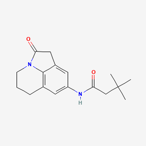 3,3-dimethyl-N-(2-oxo-2,4,5,6-tetrahydro-1H-pyrrolo[3,2,1-ij]quinolin-8-yl)butanamide