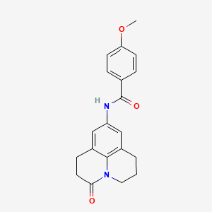 molecular formula C20H20N2O3 B2639176 4-methoxy-N-{2-oxo-1-azatricyclo[7.3.1.0^{5,13}]trideca-5,7,9(13)-trien-7-yl}benzamide CAS No. 898455-21-5