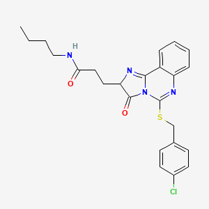 N-butyl-3-[5-[(4-chlorophenyl)methylsulfanyl]-3-oxo-2H-imidazo[1,2-c]quinazolin-2-yl]propanamide