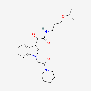 2-oxo-2-[1-(2-oxo-2-piperidin-1-ylethyl)indol-3-yl]-N-(3-propan-2-yloxypropyl)acetamide