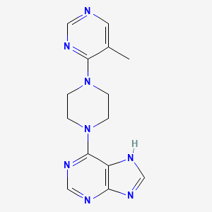 molecular formula C14H16N8 B2639187 6-[4-(5-Methylpyrimidin-4-yl)piperazin-1-yl]-7H-purine CAS No. 2380174-46-7