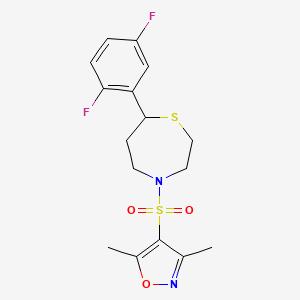 molecular formula C16H18F2N2O3S2 B2639188 4-((7-(2,5-Difluorophenyl)-1,4-thiazepan-4-yl)sulfonyl)-3,5-dimethylisoxazole CAS No. 1705354-40-0