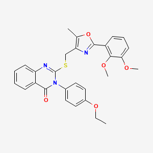 2-(((2-(2,3-dimethoxyphenyl)-5-methyloxazol-4-yl)methyl)thio)-3-(4-ethoxyphenyl)quinazolin-4(3H)-one