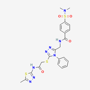 4-(N,N-dimethylsulfamoyl)-N-((5-((2-((5-methyl-1,3,4-thiadiazol-2-yl)amino)-2-oxoethyl)thio)-4-phenyl-4H-1,2,4-triazol-3-yl)methyl)benzamide