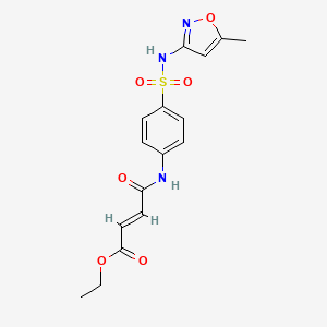 molecular formula C16H17N3O6S B2639210 (E)-乙基4-((4-(N-(5-甲基异恶唑-3-基)磺酰胺基)苯基)氨基)-4-氧代丁-2-烯酸酯 CAS No. 356561-56-3
