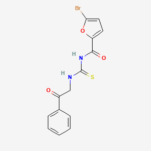molecular formula C14H11BrN2O3S B2639216 5-bromo-N-((2-oxo-2-phenylethyl)carbamothioyl)furan-2-carboxamide CAS No. 536722-70-0