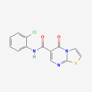 molecular formula C13H8ClN3O2S B2639228 N-(2-chlorophenyl)-5-oxo-5H-thiazolo[3,2-a]pyrimidine-6-carboxamide CAS No. 851943-89-0