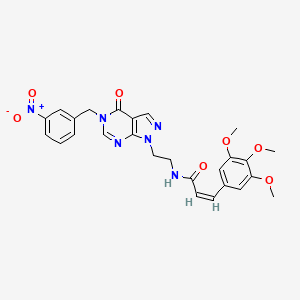 (Z)-N-(2-(5-(3-nitrobenzyl)-4-oxo-4,5-dihydro-1H-pyrazolo[3,4-d]pyrimidin-1-yl)ethyl)-3-(3,4,5-trimethoxyphenyl)acrylamide