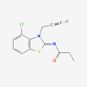 N-(4-chloro-3-prop-2-ynyl-1,3-benzothiazol-2-ylidene)propanamide