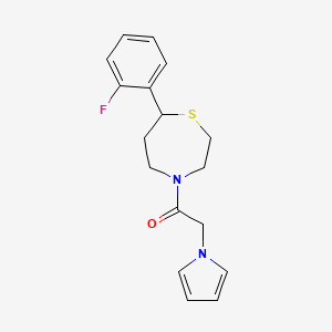 1-(7-(2-fluorophenyl)-1,4-thiazepan-4-yl)-2-(1H-pyrrol-1-yl)ethanone