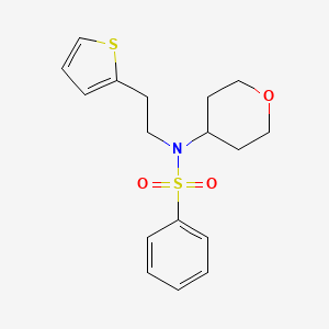 N-(tetrahydro-2H-pyran-4-yl)-N-(2-(thiophen-2-yl)ethyl)benzenesulfonamide