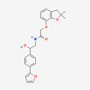molecular formula C24H25NO5 B2639264 2-[(2,2-dimethyl-2,3-dihydro-1-benzofuran-7-yl)oxy]-N-{2-[4-(furan-2-yl)phenyl]-2-hydroxyethyl}acetamide CAS No. 2097929-52-5