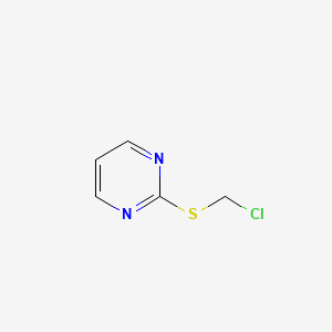 molecular formula C5H5ClN2S B2639265 2-((Chloromethyl)thio)pyrimidine CAS No. 19834-93-6; 1989-53-3