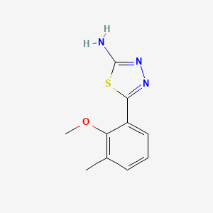 molecular formula C10H11N3OS B2639267 5-(2-Methoxy-3-methylphenyl)-1,3,4-thiadiazol-2-amine CAS No. 383130-74-3