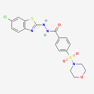 molecular formula C18H17ClN4O4S2 B2639274 N'-(6-chlorobenzo[d]thiazol-2-yl)-4-(morpholinosulfonyl)benzohydrazide CAS No. 851980-18-2